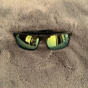 NWOT New Balance Wayfarer Sunglasses Black Frame / greenish blue lens